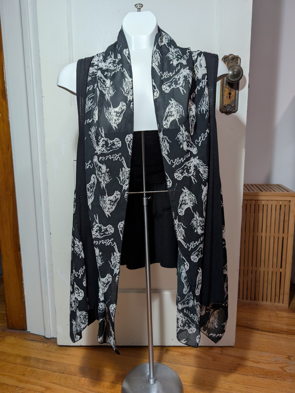 Black & White Printed Long Scarf
